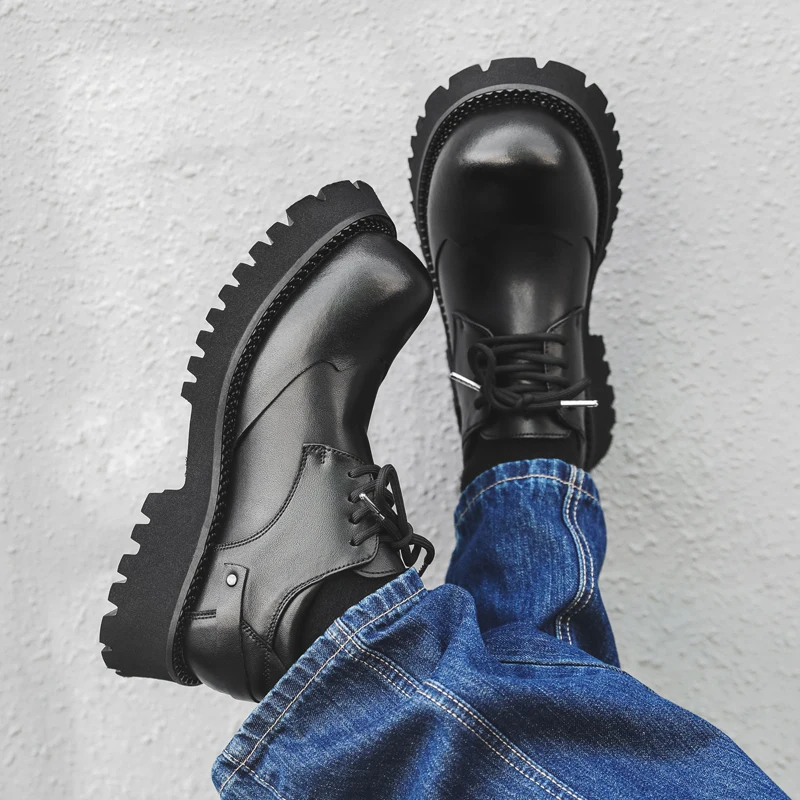 

Мужская кожаная обувь дерби Роскошный дизайнерский модный стиль Работа Досуг Бизнес 38-46 Осенне-зимняя обувь Новая толстая подошва