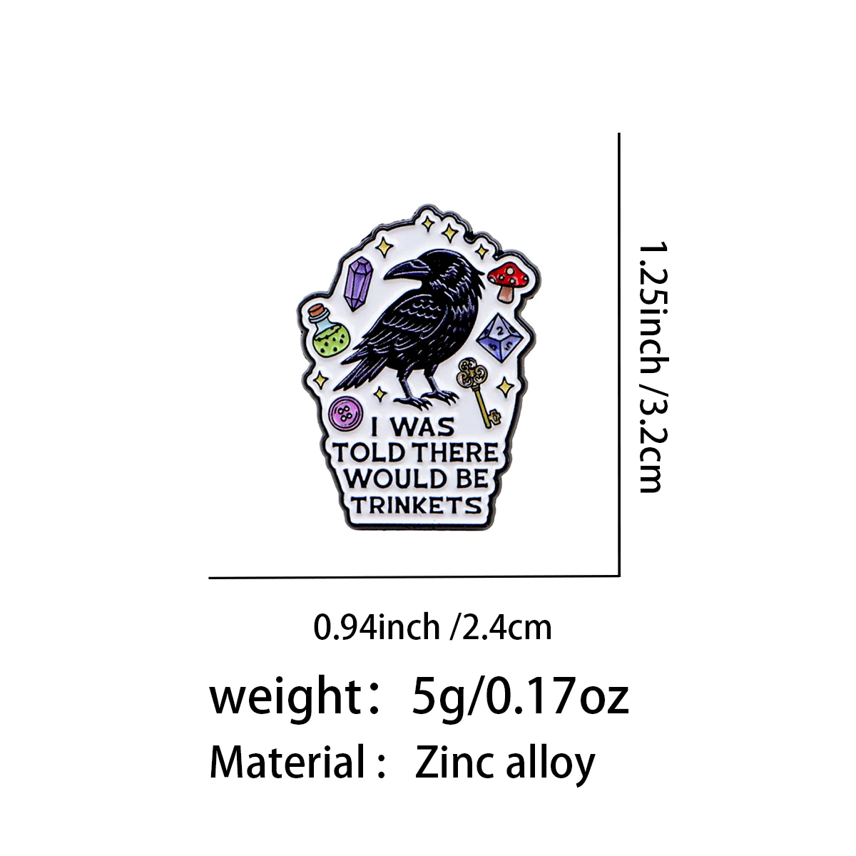 I WAS TOLD THERE Enamel Pin Cute Crow Brooch Lapel Pins Badge on Backpack Clothing Accessories Fashion Jewelry Friends Gifts