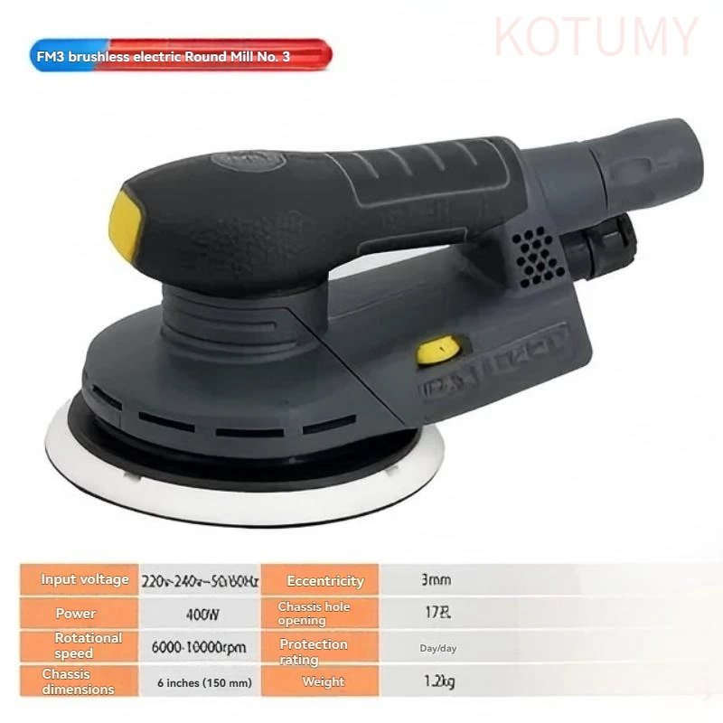 Electric Sander with Dust Collection, Brushless Automotive Dry Sanding Machine for Car Putty Filler Grinding, Polisher Kit