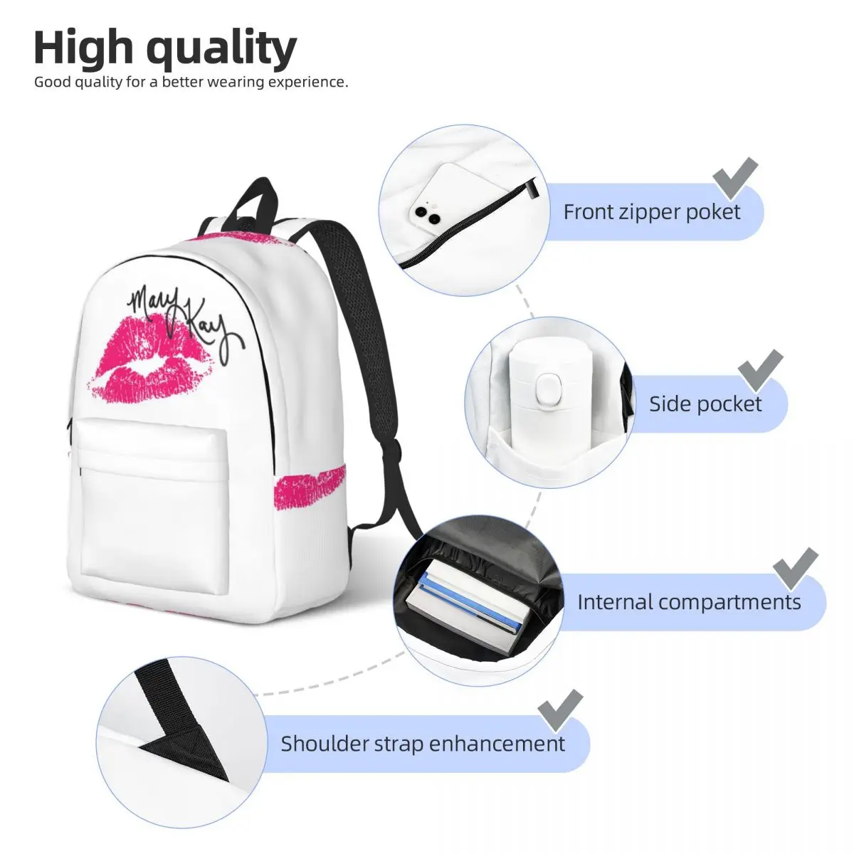 حقيبة ظهر للطلاب من Mary Kay Cosmetics حقيبة مدرسية للمشي لمسافات طويلة والسفر حقيبة نهارية للأولاد والبنات حقيبة كتب عصرية حقائب كتف #2