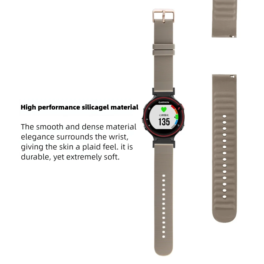 สายนาฬิกาสําหรับนาฬิกา Garmin 235 หัวเข็มขัดโลหะ QUICK RELEASE Sweatproof ทนทานซิลิโคนสมาร์ทสายนาฬิกาผู้ชายผู้หญิง