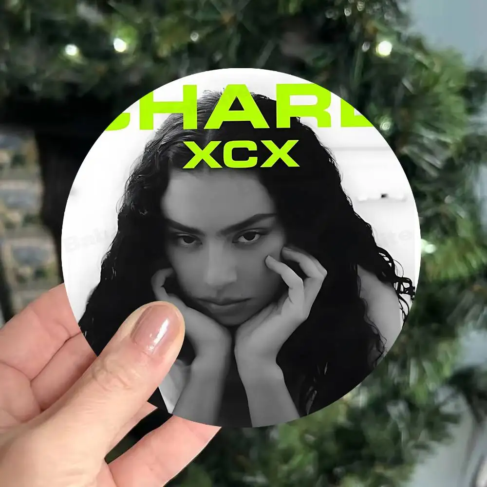 Singer C-Charli XCX BRAT Wood Coasters Colorful Round Coaster Non-slip Heat Insulation Coffee Mats Home Accessories Kitchen