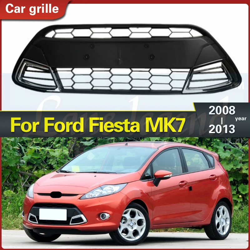 

Передний бампер для Ford Fiesta MK7, нижний центральный решетчатый гриль, 2008 2009 2010 2011 2012 2013, Азиатский стиль, спорт