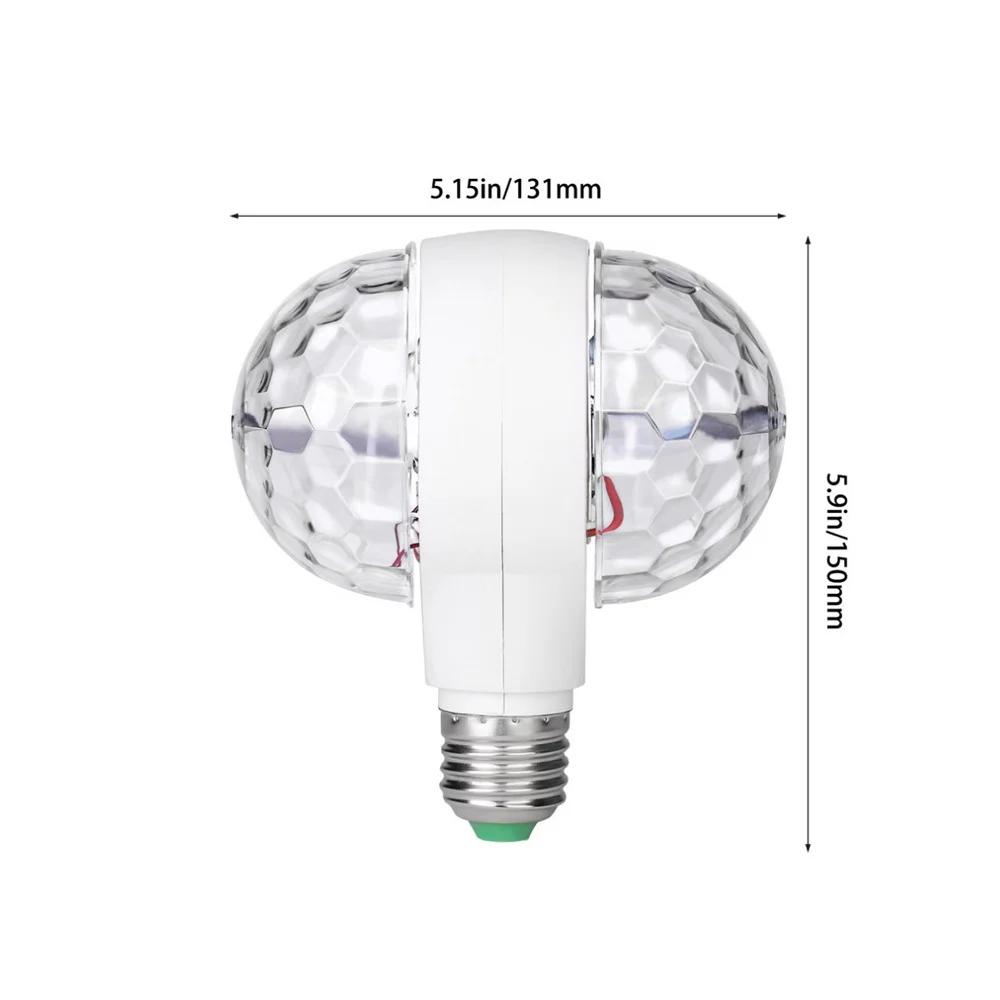 カラフルなLEDステージライト,ダブルヘッド,回転する魔法の水晶玉,3W,e27,AC100-240V,KTV,バー,DJ,ディスコパーティー,クリスマスの装飾