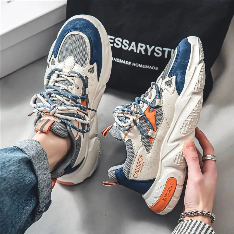 Men's 2024 Luxury New Mesh Versatile Elevated Casual Shoes Youth Trend Fashion Sports Shoes Breathable Outdoor Running Shoes