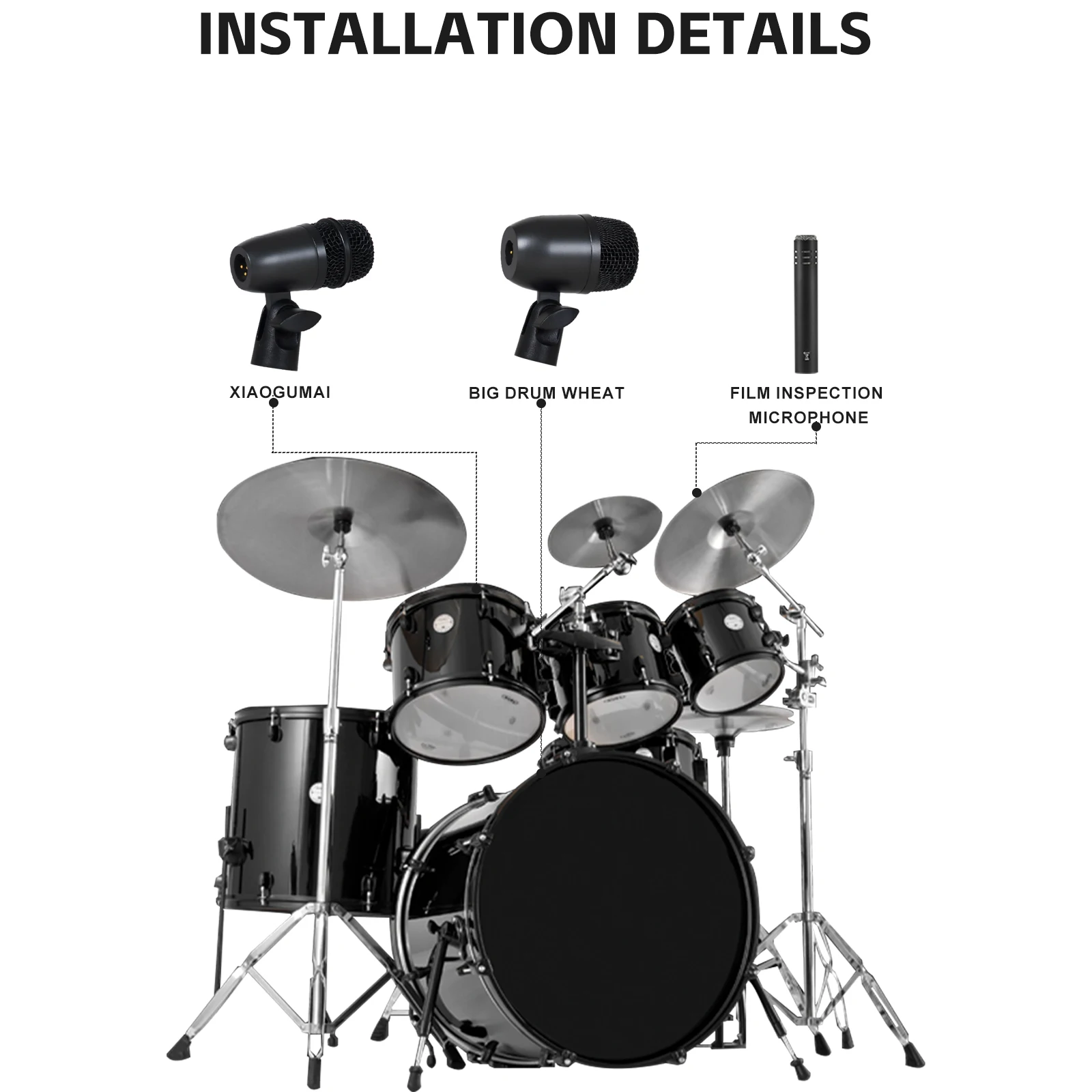 T3 Professional metal stage performance band stand drum microphone set for stage performance