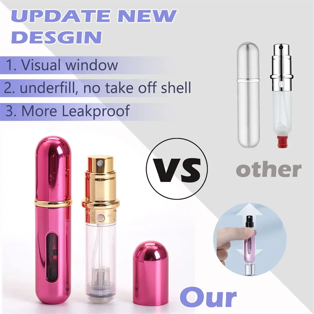 5ml Travel Refillable Perfume Atomizer Mini Perfume Bottle Container Portable Spray Bottle Underfill Empty Travel Bottl Tool Hot