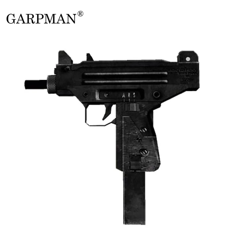 Pistolet maszynowy UZI pistolet papierowy Model broń palna 3D Stereo ręcznie robione rysunki wojskowe Papercraft montaż zabawka