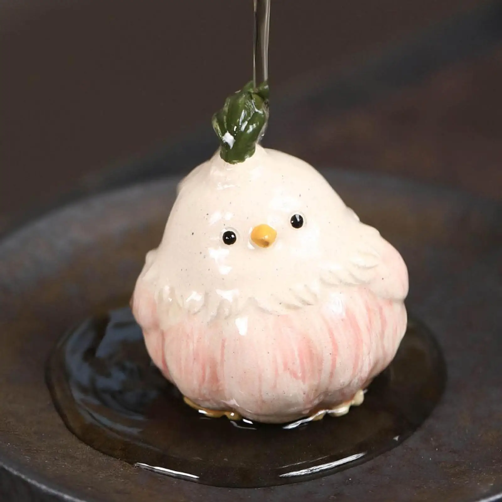

Tea Pet Ornament Tea Play Cute Garlic Bird Statue for Home Tea Table Tearoom Garlic Bird Statue Tea Pet Ornament Purple Sand