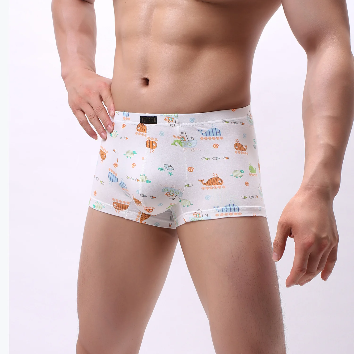 Heren katoenen ondergoed cartoon print boxershorts ademend grappige komische stijl nieuwigheid cadeau U bolle Ropa interieur Divertida