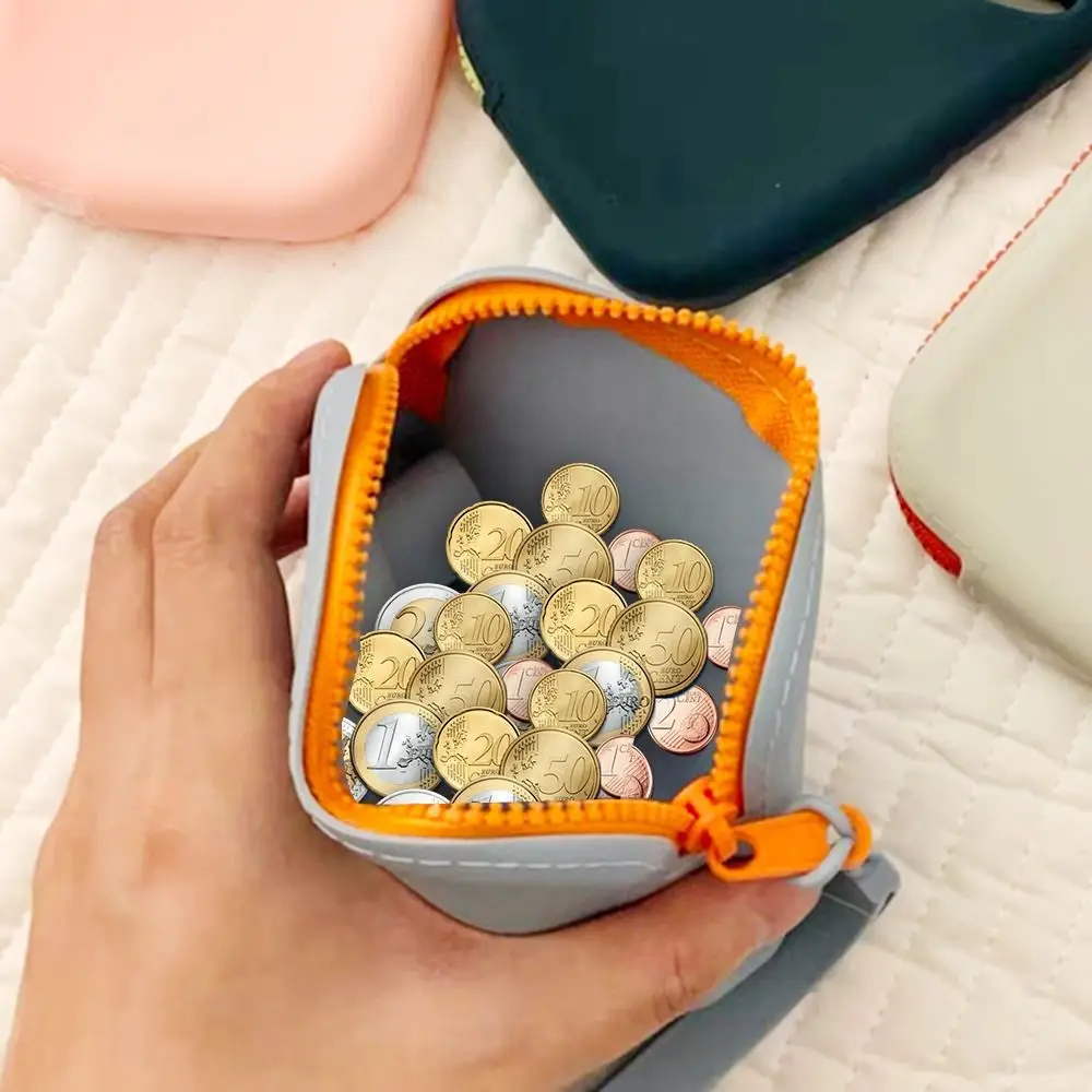 

Square Silicone Silicone Storage Bag Waterproof Large Capacity Key Card Bag Dustproof Data Cable Travel