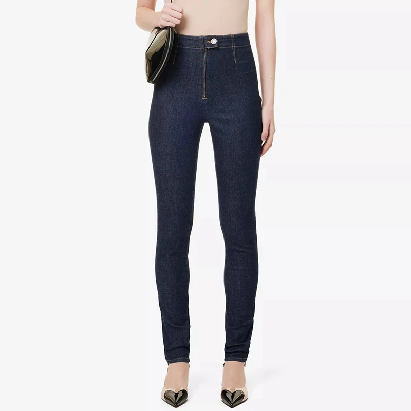 

Women's pants New retro pure cotton women's jeans for autumn 2025 High waisted slim fit pencil pants y2k trousers denim pants
