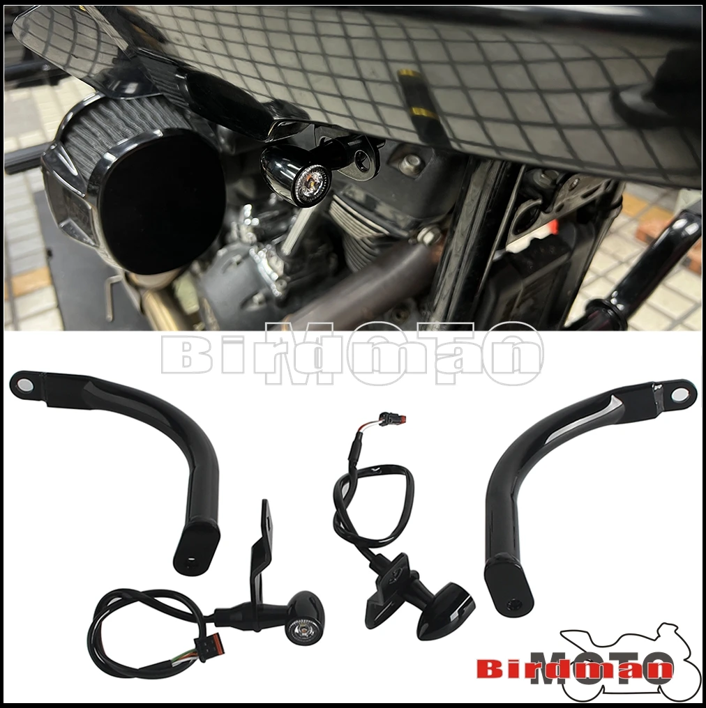 

Кронштейны для поддержки обтекателя Stealth со светодиодными указателями поворота DRL для Harley Softail Low Rider ST FXLRST 117 EI Diablo FXRST 22-