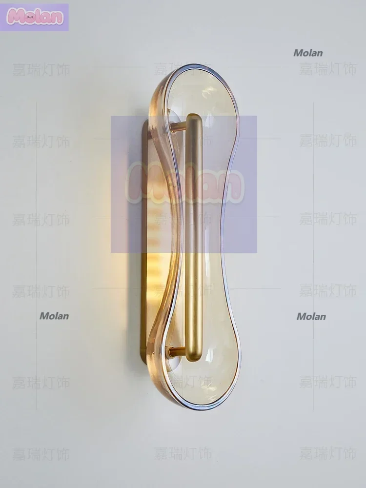 

Designer light luxury high-end wall lamp villa living room background wall lamp hotel aisle room bedside golden wall lamp