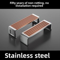 Stainless steel park benches outdoor courtyard residential area benches anti-corrosion wood plastic leisure benches