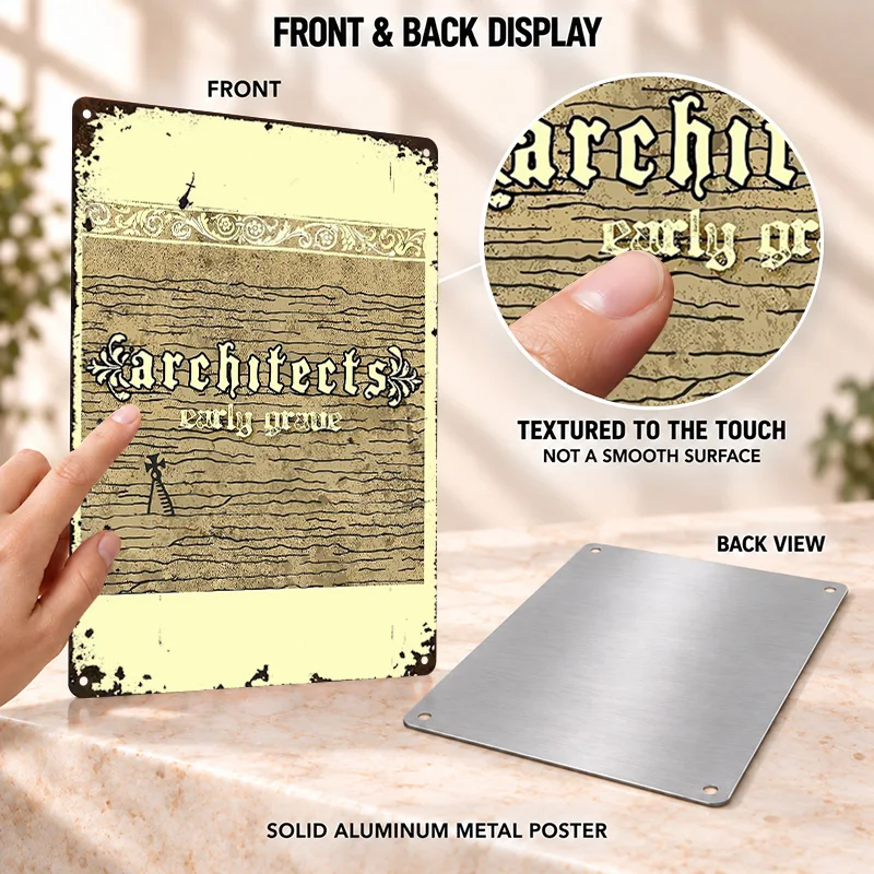 Architects Printed Posters Aggressive Stage Design Collector Room Wall Art Personalized Aluminum Metal Sign Gift For Rock Fans