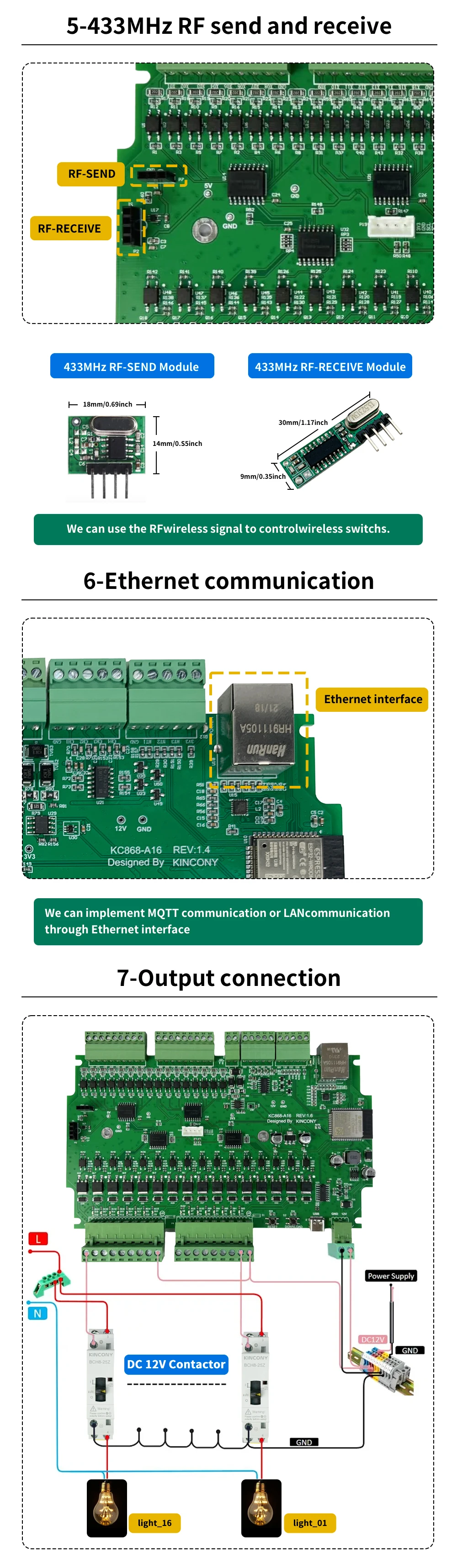 A16 ESP32 Development Programable Relay Board ESPhome Home Assistant Tasmota Arduino IDE RS485 I2C GPIO RF433Mhz Mosfet Output