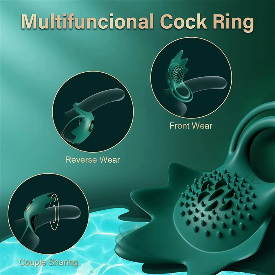 Cock Ring Vibrator Double Ring Enlarges Erection Delays Ejaculation Clitoris Stimulation Sex Toy For Couples To Enjoy Together