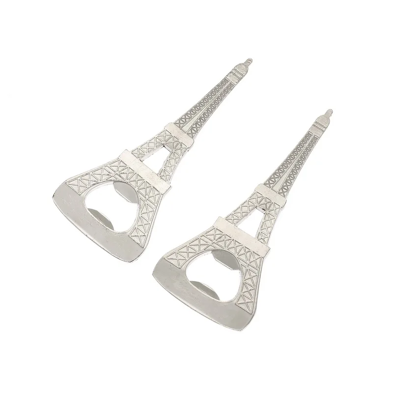 10PCS X Wholesales Solid Metal Eiffel Tower Bottle Opener with Gift Box Packaging Romantic Paris Theme Wedding Favors