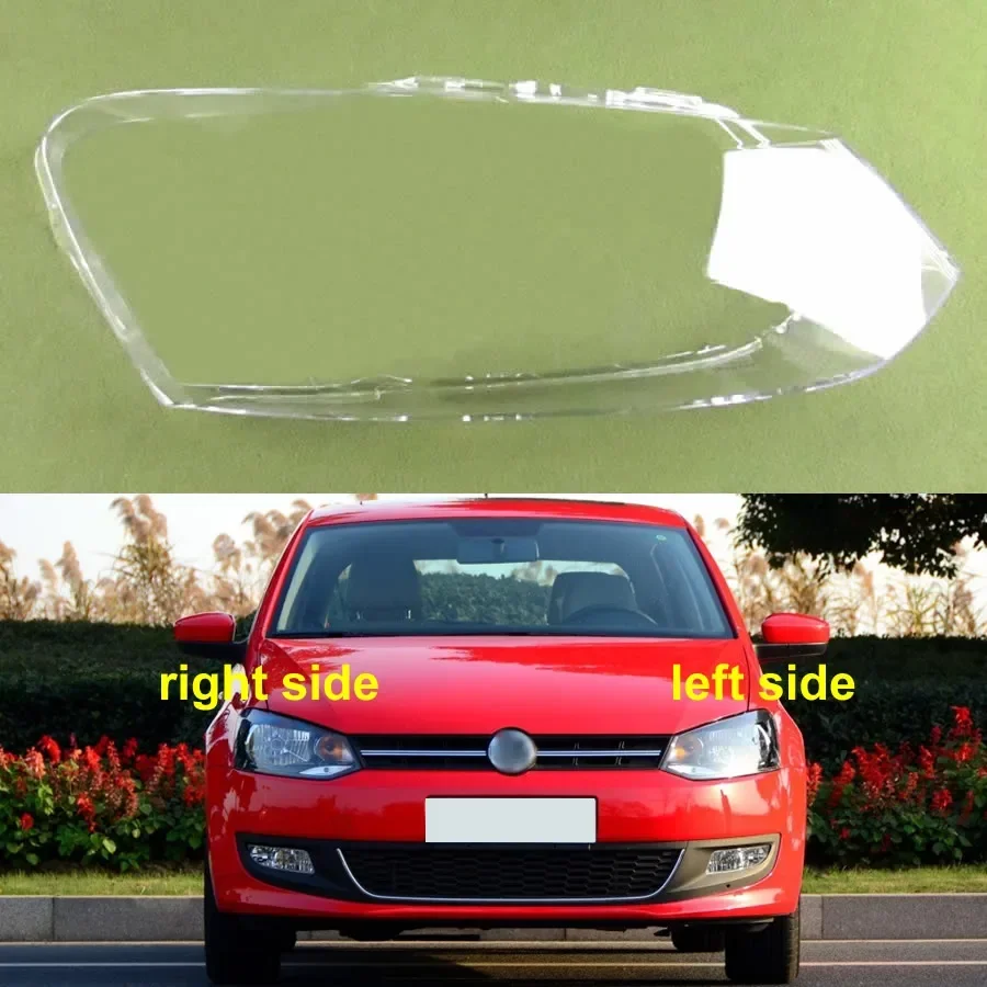 Dla Volkswagen VW Polo 2011 2012 2013, osłona przedniego reflektora, przezroczysty klosz, maska, soczewka reflektora, klosz lampy z pleksiglasu