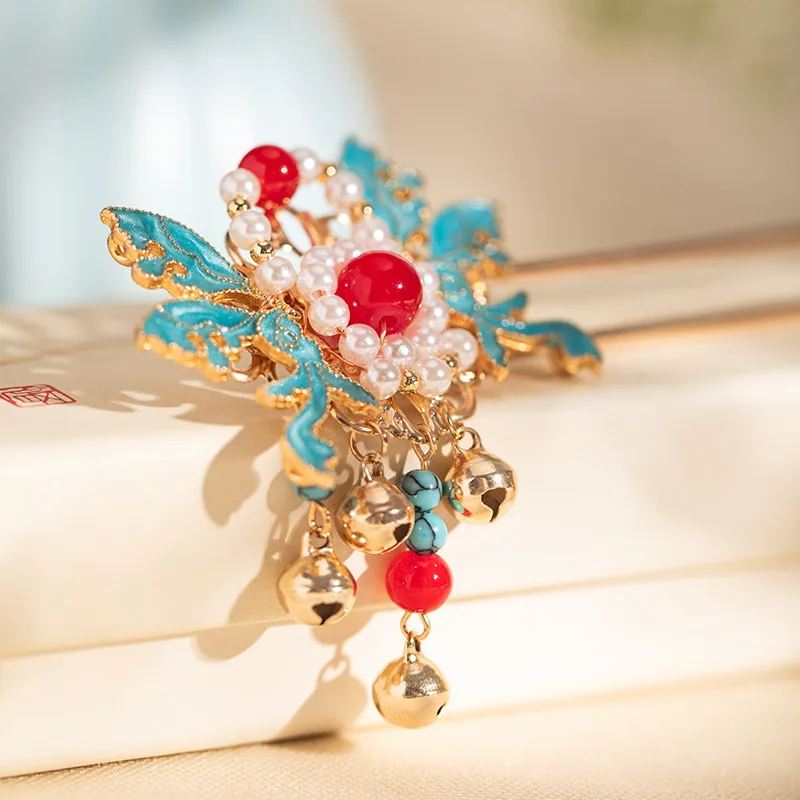 دبابيس الشعر زهرة اليدوية U على شكل العصي الشعر النمط الصيني الجديد الأزهار الشعر مجوهرات النساء الفتيات اللؤلؤ إكسسوارات الشعر هدية #3