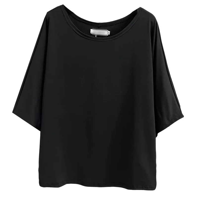 

5XL новые летние футболки больших размеров, женская одежда, модный однотонный топ с открытыми плечами и рукавами «летучая мышь», повседневная футболка