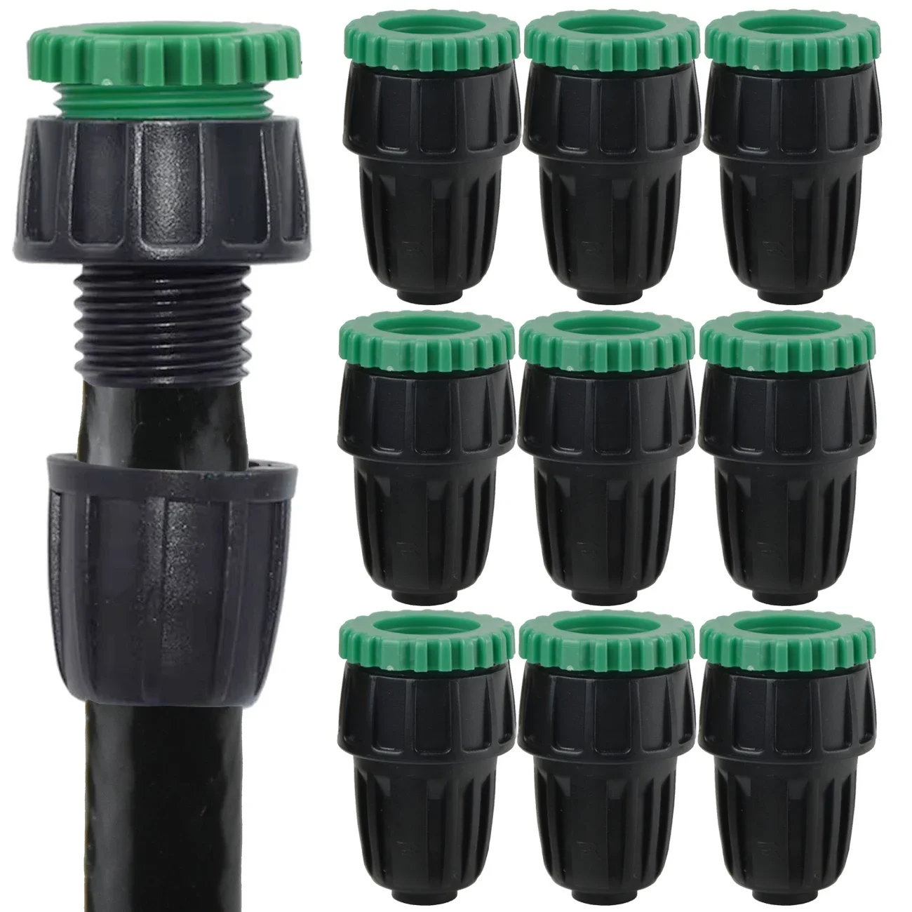 KESLA 1/2''PE Tubing Water Drip Irrigation Connector w/ Lock Cap to 4/7mm 16mm  Hose Tee Coupling Adapter Equal End Plug Garden