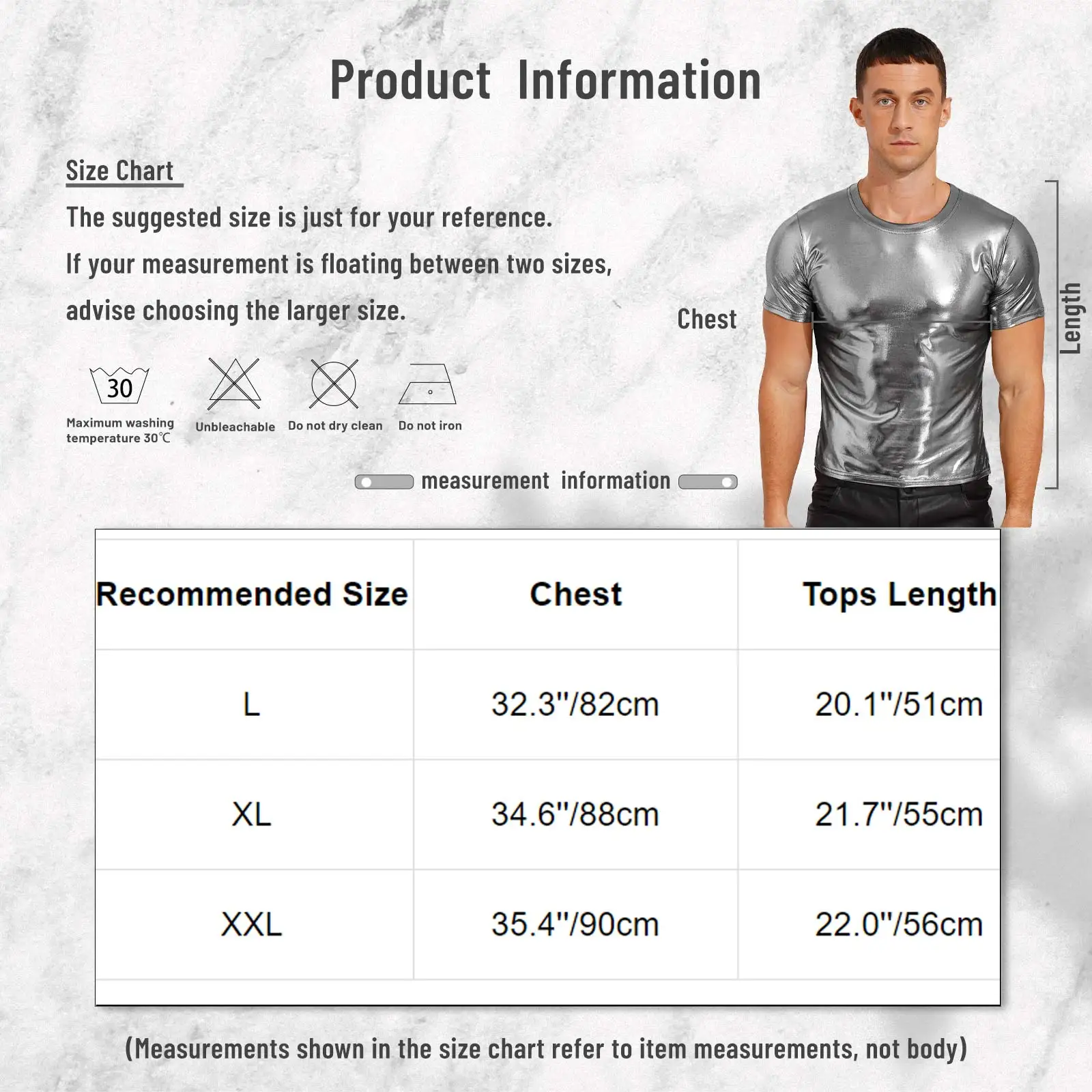 Mens Shiny Metallic T-shirt Tops Male Clothing Round Neck Glossy Solid Color Short Sleeve Pole Dance Party Rave Festival Outfit