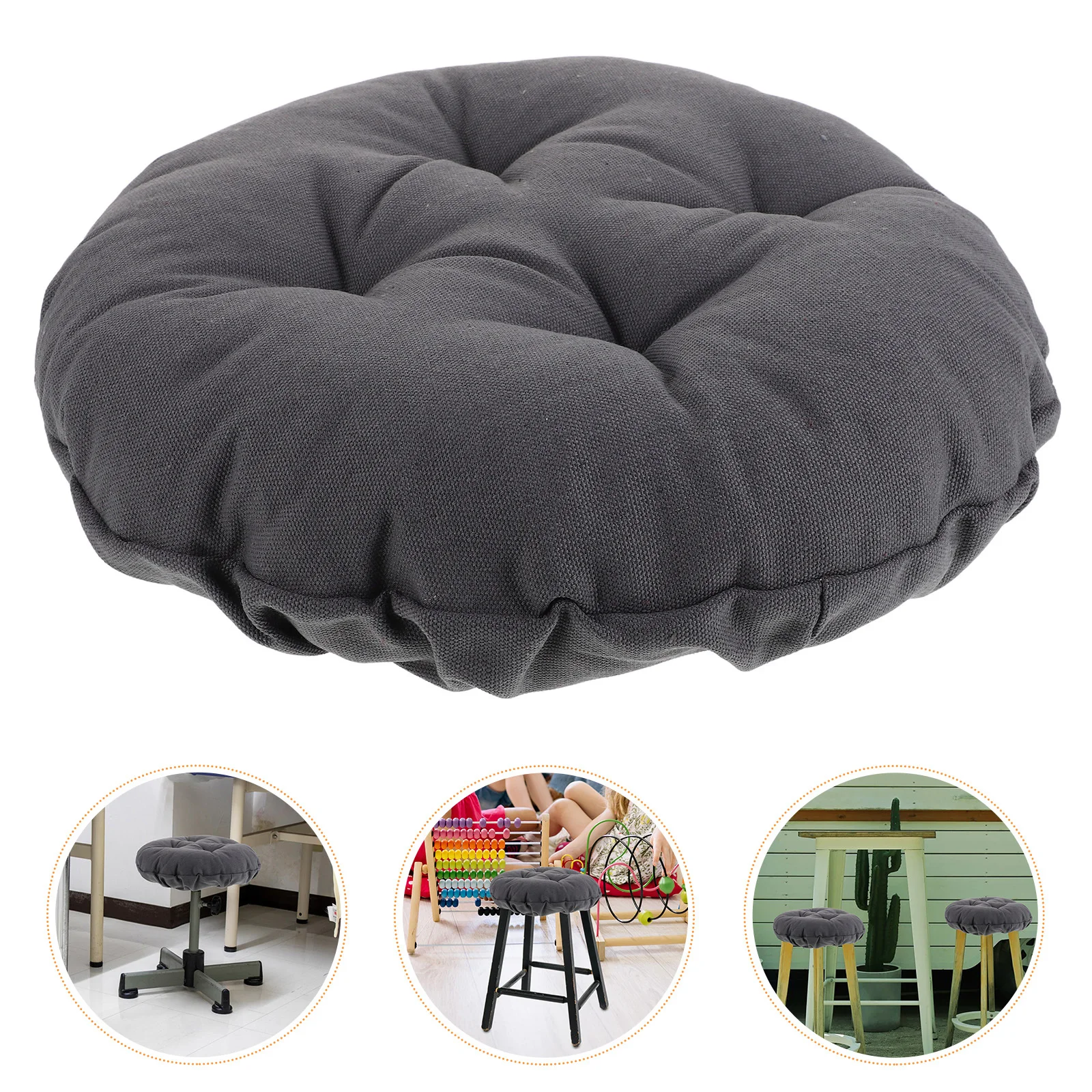 

Round Barstool Seat Cover Soft Padded Cushion Elastic Band Comfortable Stool Seat Cover Easy Clean for Wood Metal
