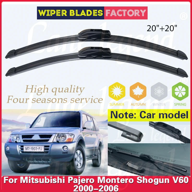 

Car Wiper Blade For Mitsubishi Pajero Montero Shogun V60 2000 - 2006 Front Windscreen Windshield Wipers Car Accessories 20"+20"