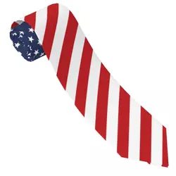 Flag Of United States USA Tie Emblem Cute Funny Neck Ties For Male Leisure Great Quality Collar Tie Custom Necktie Accessories