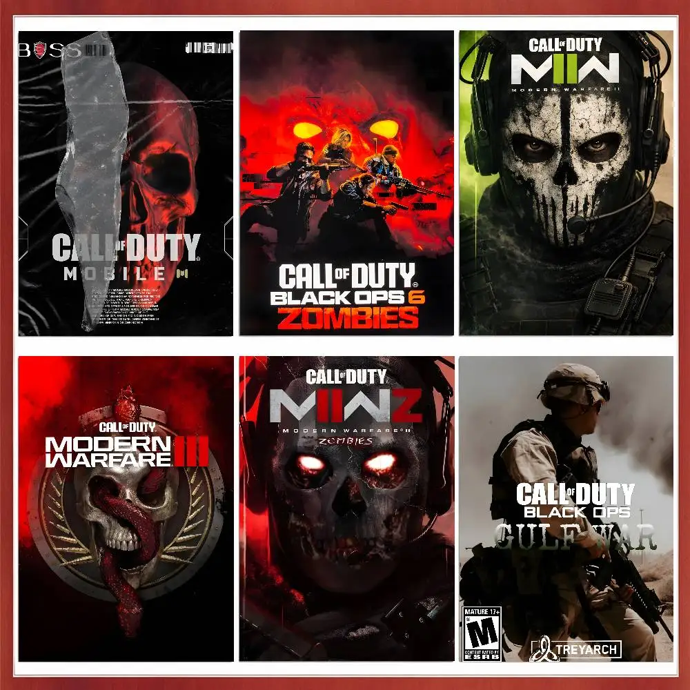Game Ghost Riley Call Of Duty Military Poster Waterproof Wall Art Sticker For Bar Living Room Vintage Decor High Quality Print
