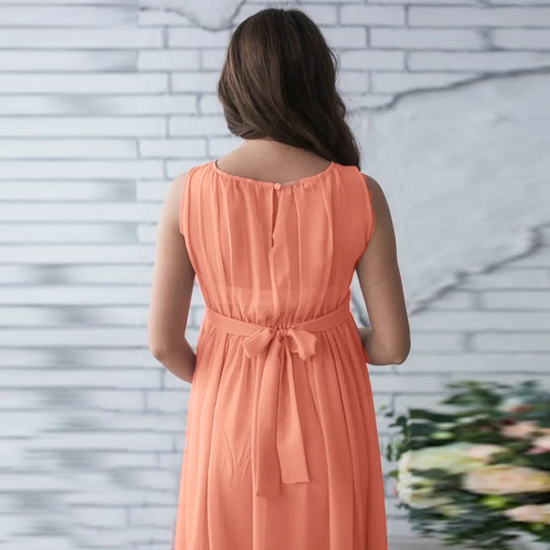 여성 임부복 신상 민소매 임부 드레스 사진 촬영 여성 시스루 하이 엘라스틱 네트 사진 촬영 드레스