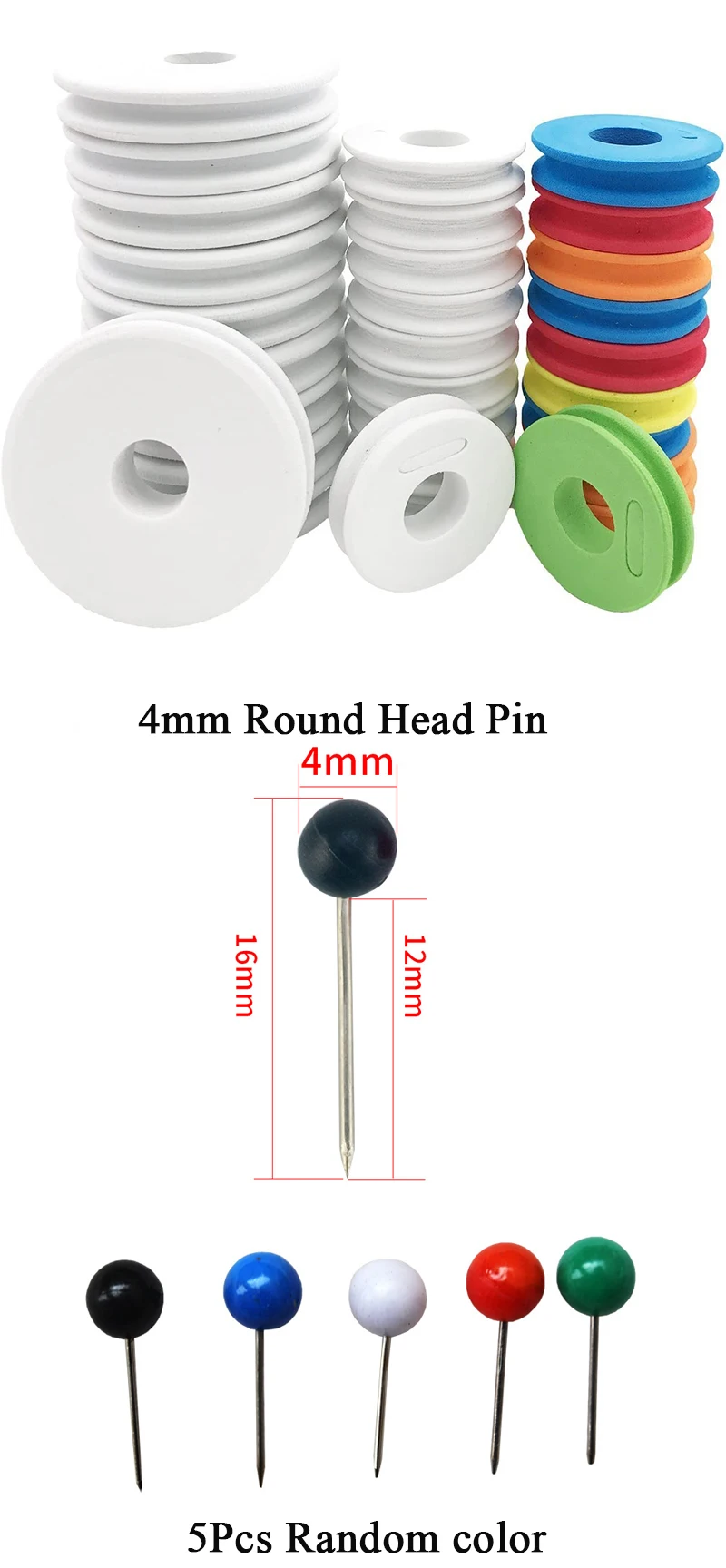 5 Stücke Schaum Schwamm Angelschnur Bord mit 5 Pins Wicklung Eingewickelt Draht Bord Spule Spule Angelzubehör Rig Wickler 3 Größen – Detail 3