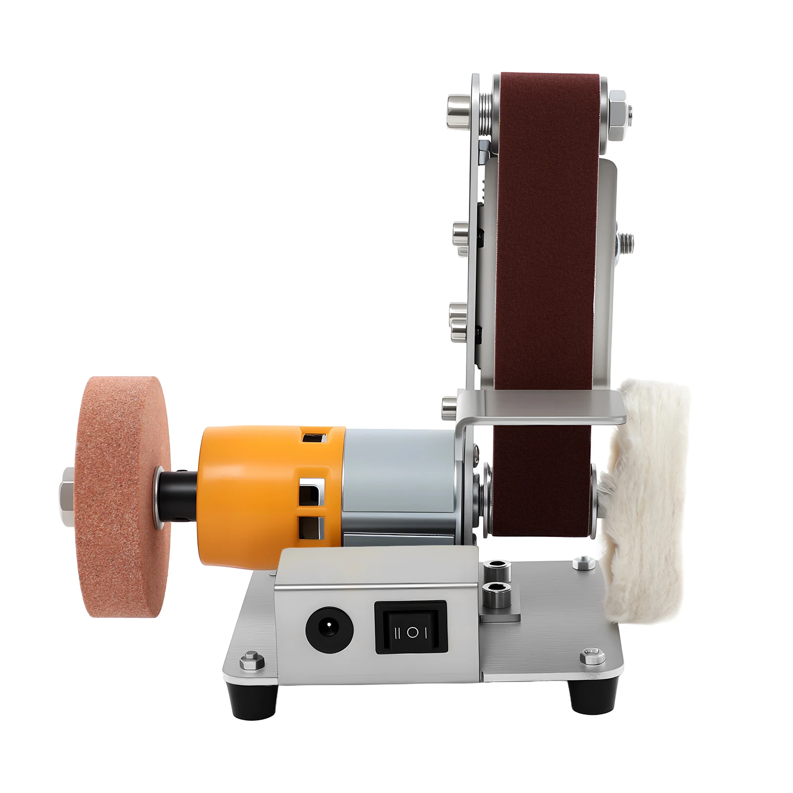 Mini-Bandschleifer, Elektrische Tischschleifmaschine, Tischpolierer Geeignet für DIY-Holzbearbeitung, Metallschleifen – Detail 7