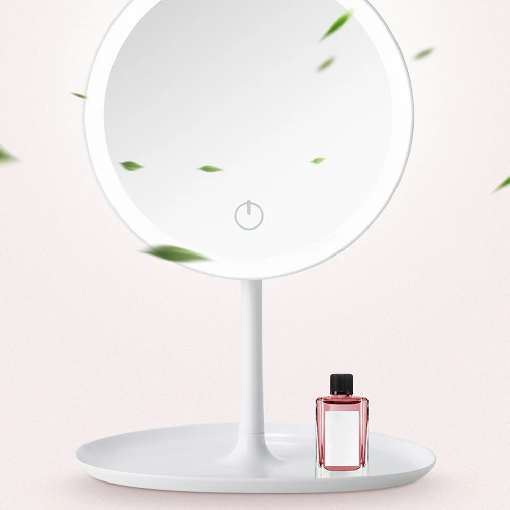 Kosmetik-Make-up-Spiegel, LED-beleuchtet, für Schreibtisch, Badezimmer, Tischspiegel, Glaszubehör, Damen, elektrisch, perfekte Details, Eyeliner