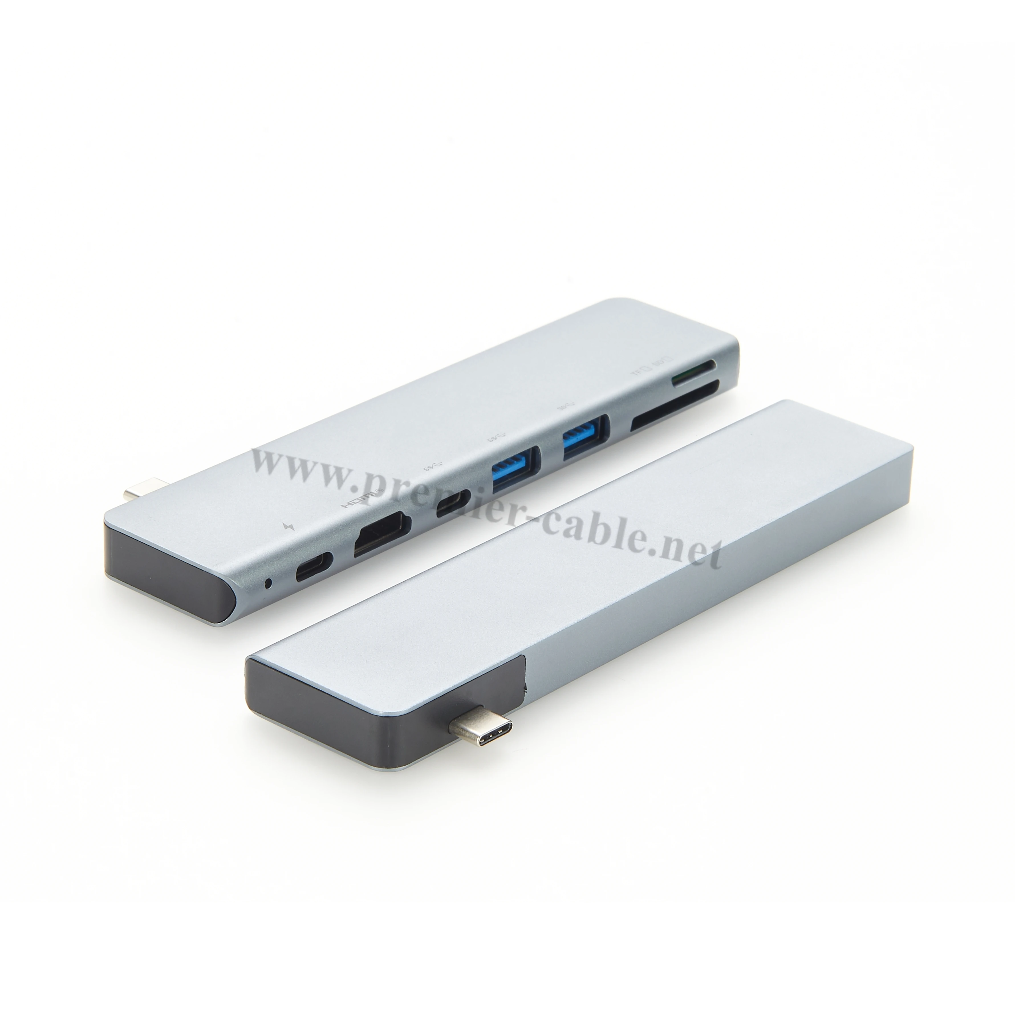 Plugable 7 in 1 USB C Hub Multiport Adapter USB Type C hub with 4K@30Hz HD USB C Dongle for MacBook Windows Type C Laptops