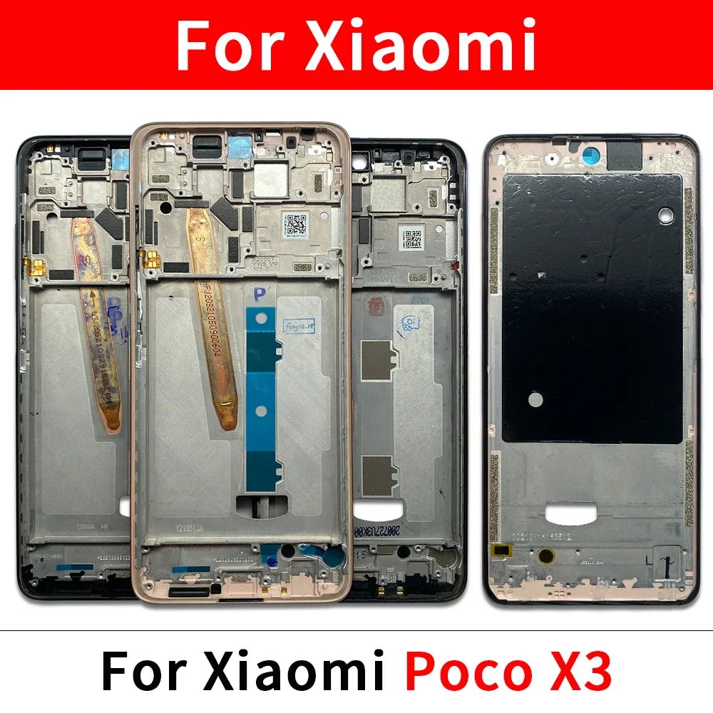 NEW For Xiaomi Poco X3 X4 GT X4 X5 Pro 5G X6 Pro Front Housing LCD Middle Frame Screen Bezel Holder Replacement Parts