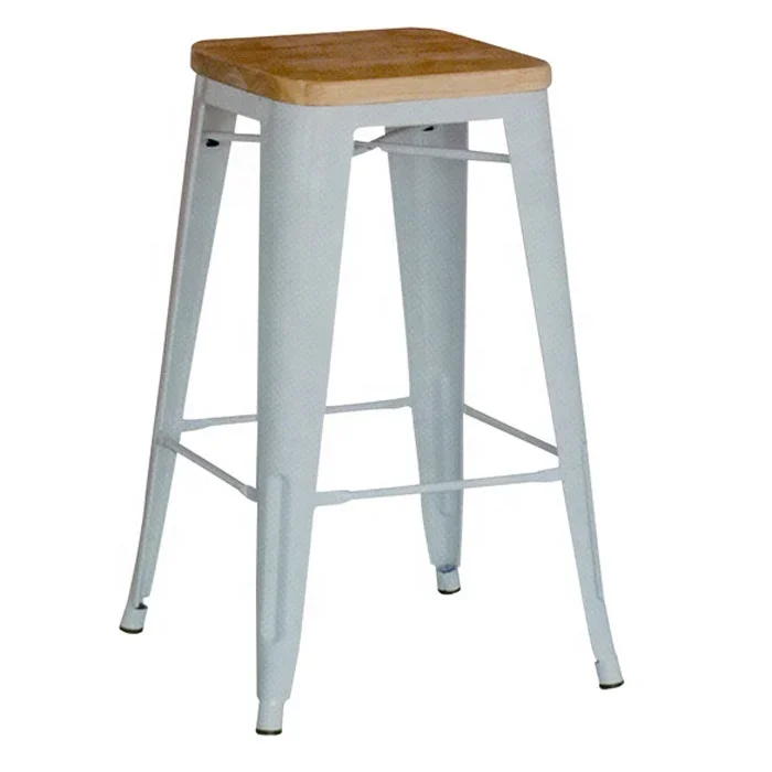 

Industrial metal bar stool with wooden top JR-3B24W