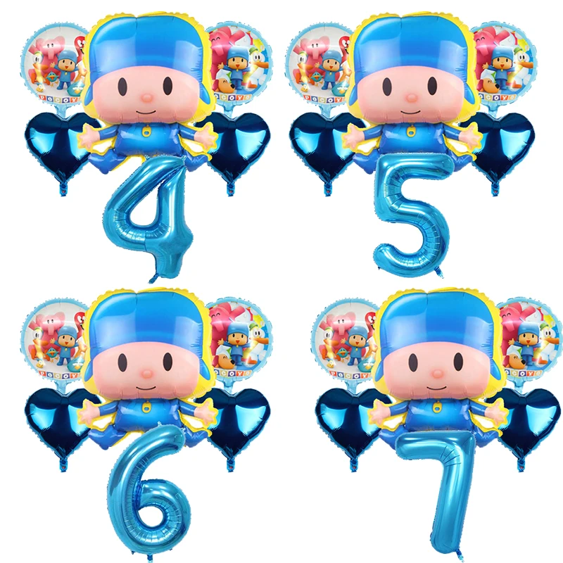 

Pocoyoes Birthday Balloons Set Number Balloon Suit Foil Ballon Cartoon Birthday Party Supplies Decorative Tools Baby Shower Gift