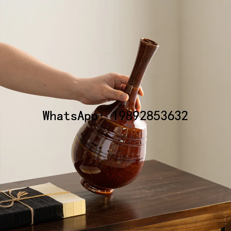 

A2 High-end handcrafted antique jun kiln song dynasty aesthetic ceramic vase - vintage living room decor