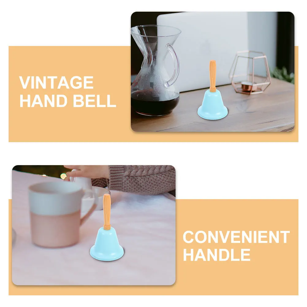 2 قطعة جرس جلجل اليد مقبض خشبي الحديد معدن بصوت عال عشاء دعوة خدمة جرس الفصول الدراسية حفل زفاف الهتاف دش الزفاف