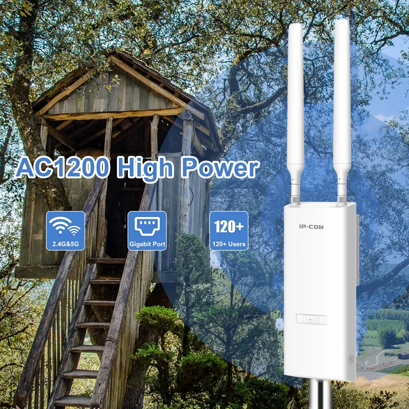 Outdoor Access Point AC1200 Dual Band Wireless AP Range Extender High Power 2.4G 5GHz Gigabit Router Signal Booster POE Repeater