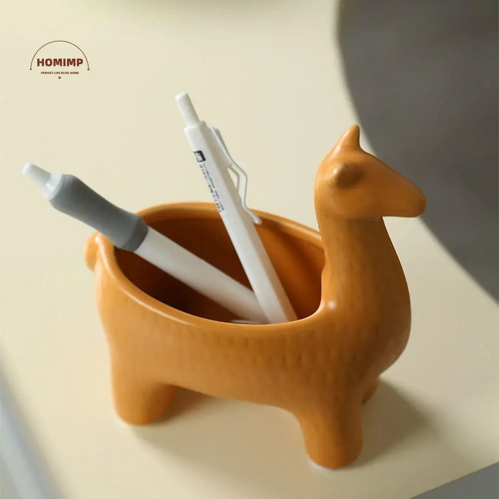 

Home Decor Ceramic Alpaca Storage Jar Modern Decorative Alpaca Key Tray Cute Animal Figurine Living Room
