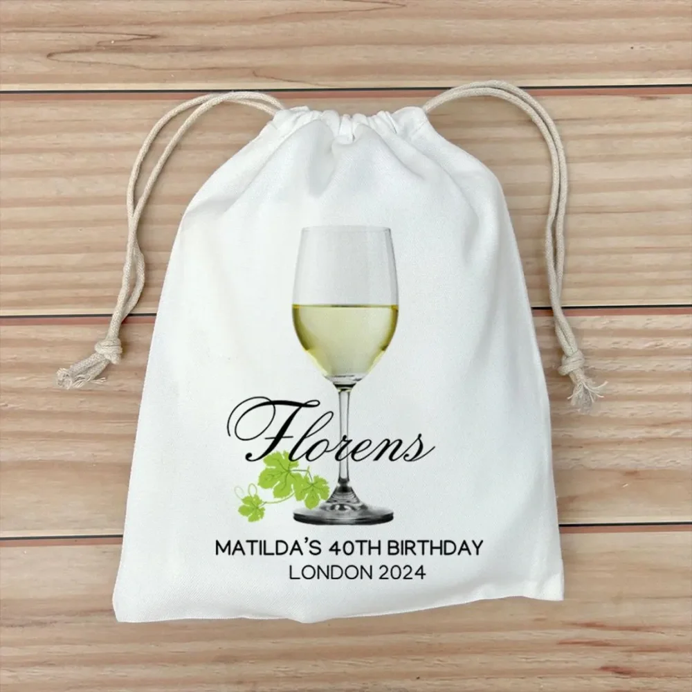 25 pcs custom Wine Gift Bags with Name,Winery Birthday Party Favor Bag,Bachelorette party favor,Sonoma Wine Girls Trip Bags