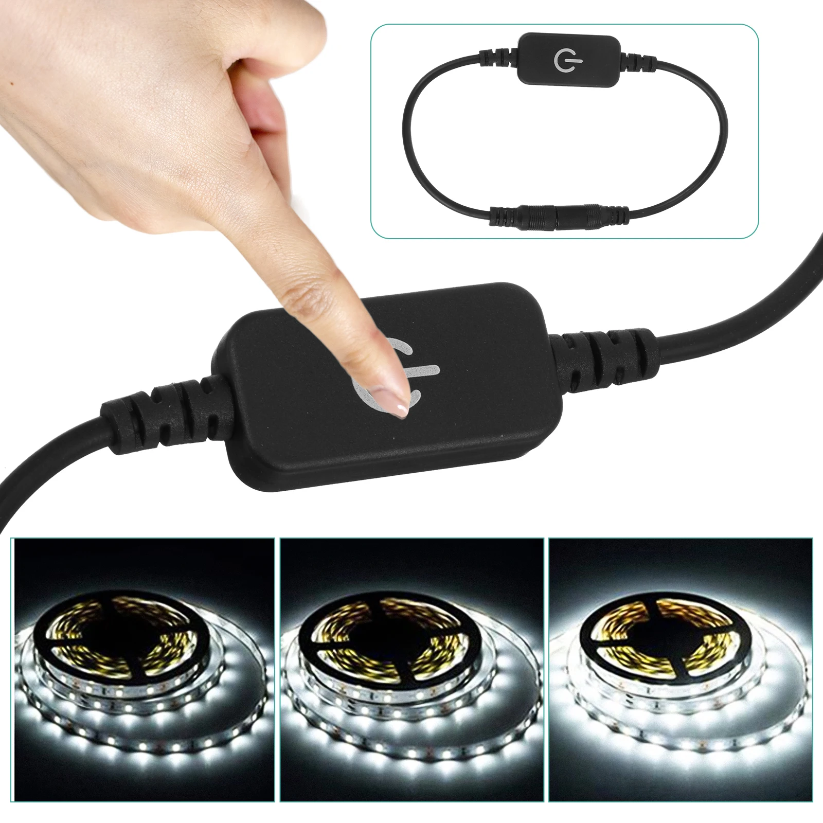 

1Pcs LED Touch Dimmer Light Durable Premium Material Smooth Touch Brightness Adjustment Energy Saving LED Controller Flicker