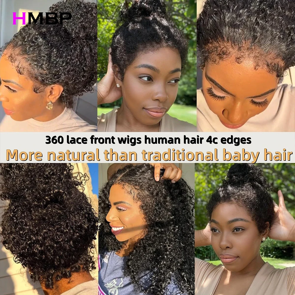 Kinky curly Human Hair Wigs Glueless Wig Human Hair Ready To Wear 360 Full Lace Wig 13x4/13x6 HD Lace Frontal Wig HMBP Hair