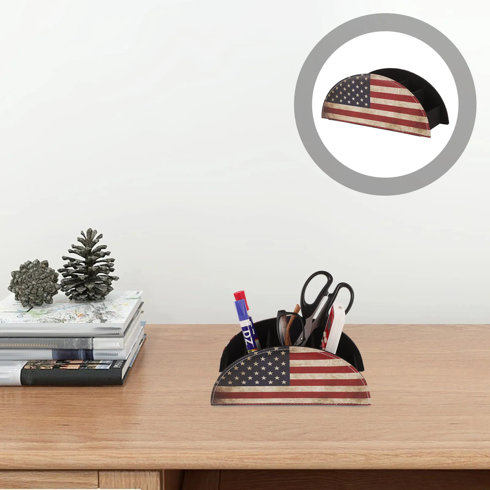 

Настольный органайзер с несколькими отделениями для пультов, мелочей, телефонов, ручек и визиток для дома и офиса