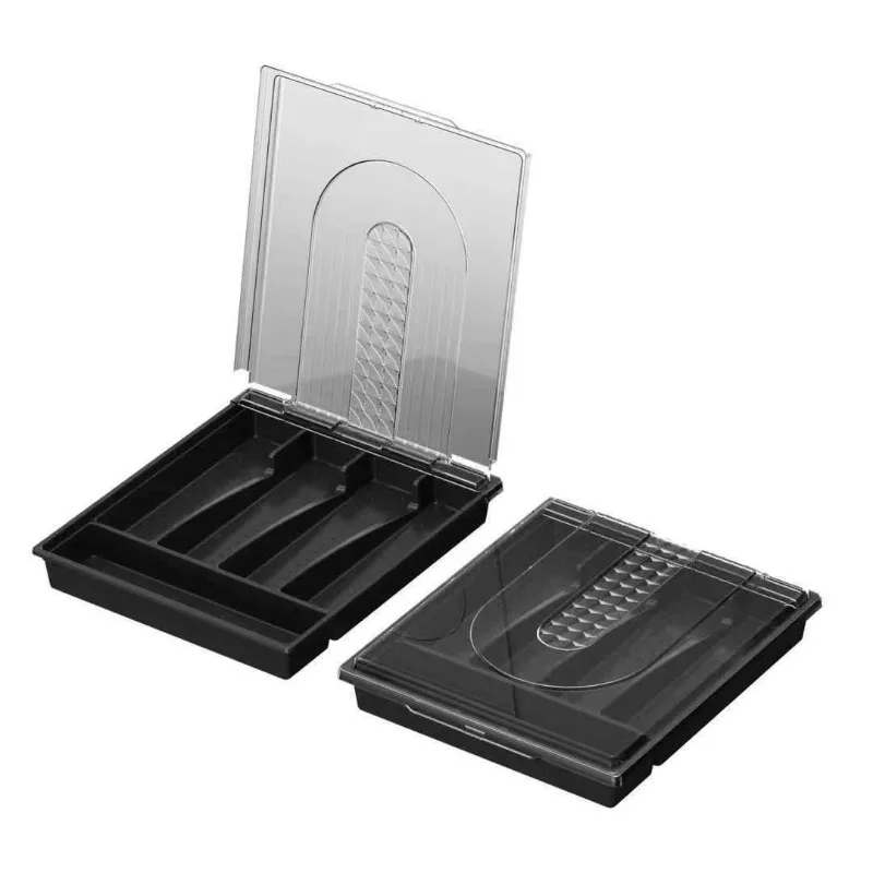

Tableware storage box dustproof with lid storage desktop drawer compartment organizer
