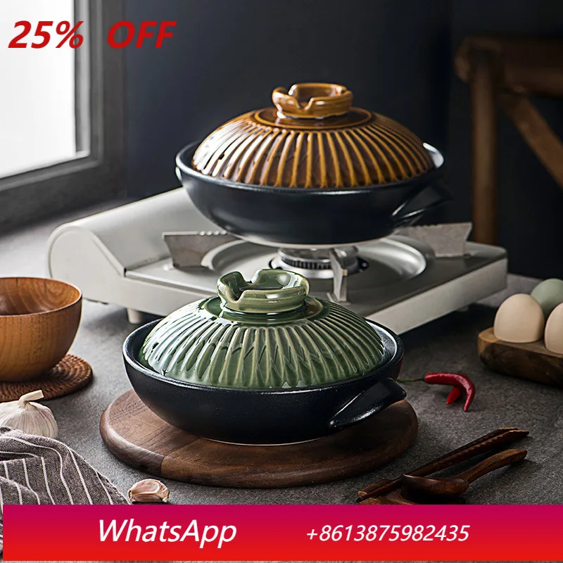 

LMM retro binaural round pot shallow pot small dry pot rice commercial restaurant restaurant restaurant